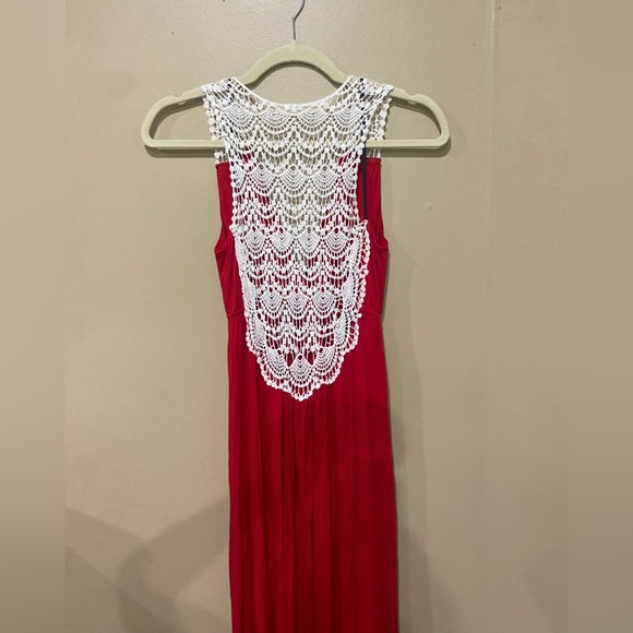 Felicity & Coco Small Womens Pink Crochet Back Maxi Dress - Picture 8 of 8